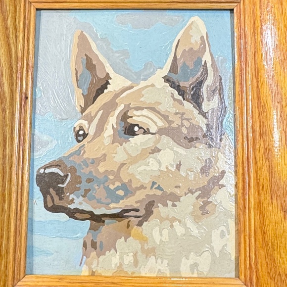 Vintage 70s PBN, Australian Cattle Dog, wood framed paint by numbers - Picture 2 of 5